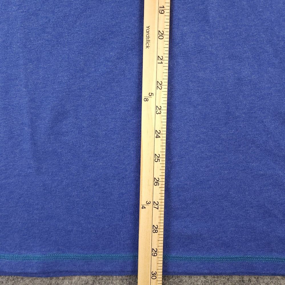 Borgo 28 Shirt 2XL Crew‎ Neck Button Short Sleeve Blue Solid Cotton Stretch - Picture 5 of 8